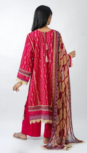Meerak 3PC UnstitchedEmbroidered Lawn Suit