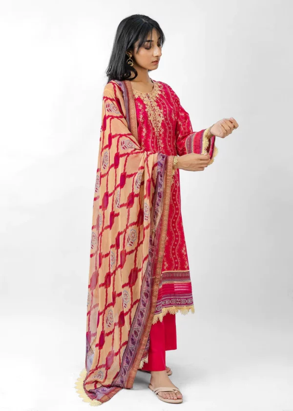 Meerak 3PC UnstitchedEmbroidered Lawn Suit