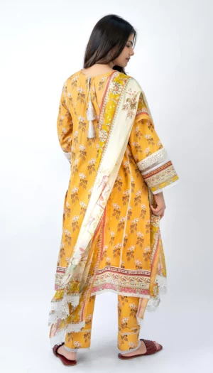 Meerak 3PC UnstitchedEmbroidered Lawn Suit