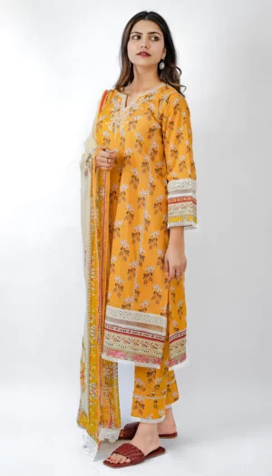 Meerak 3PC UnstitchedEmbroidered Lawn Suit
