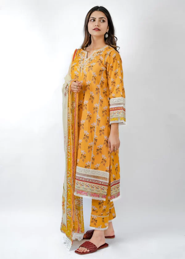 Meerak 3PC UnstitchedEmbroidered Lawn Suit
