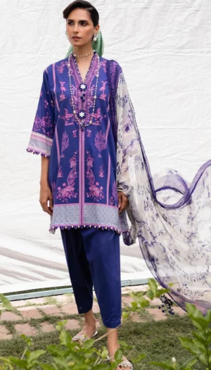 Sana Safinaz 3PC Unstitched Embroidered Printed Lawn Suit