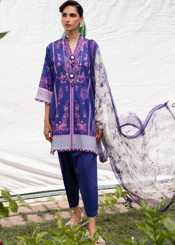 Sana Safinaz 3PC Unstitched Embroidered Printed Lawn Suit