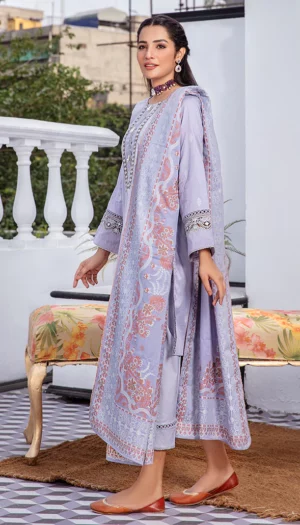 Kalam 3PC Unstitched Embroidered Jacquard Lawn Suit