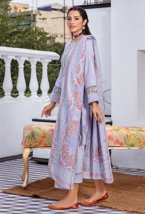 Kalam 3PC Unstitched Embroidered Jacquard Lawn Suit
