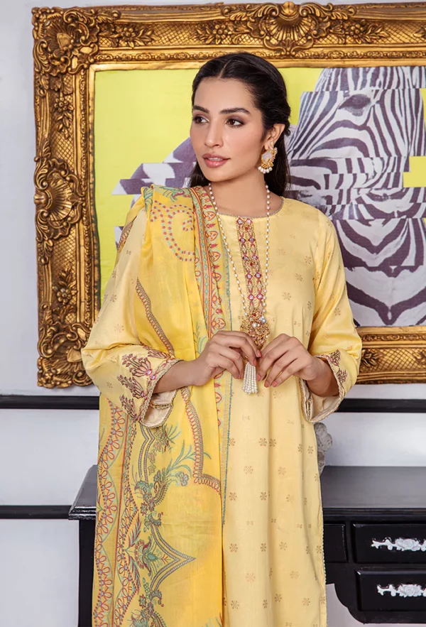 Kalam 3PC Unstitched Embroidered Jacquard Lawn Suit